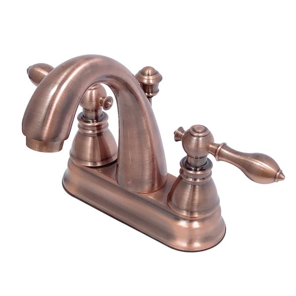 Fauceture American Classic 4" Centerset Bathroom Faucet W/ Plastic Pop-Up, Copper FSY561ACLAC
